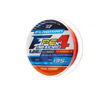 Шнур FLAGMAN PE Hybrid F4 135m FluoOrange 0.14mm. 7.7кг/17lb, Диаметр лески: 0.14 мм, Размотка: 135 м, Цвет: FluoOrange, фото 