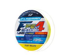 Шнур Flagman PE Hybrid F4 135m FluoYellow 0,12mm. 6,4кг/14lb, фото 