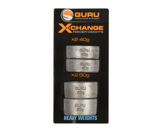 Сменный груз для кормушек Guru X-Change Distance Feeder Weights Heavy 40гр + 50гр, Размер: heavy, Вес: 40*2 /50*2 гр, фото 