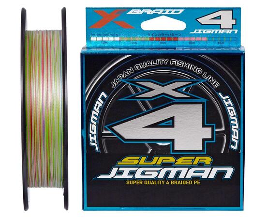 Шнур YGK X-Braid Super Jigman X4 200м Multicolor #0.8, 0.148мм, 14lb, 6.3кг, Расцветка: Multicolor, Диаметр лески: 0.148 мм, Размотка: 200 м, фото 