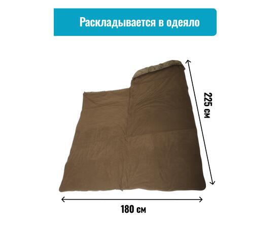 Спальный мешок одеяло с капюшоном ThermoProActive -20 (225x90) хаки, Размер: 225x90, Цвет: хаки, фото , изображение 7