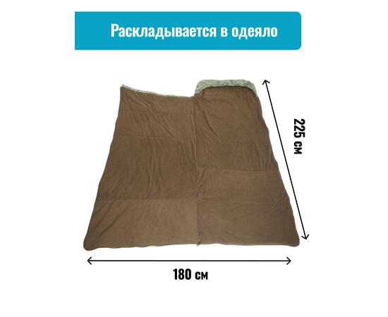 Спальный мешок одеяло с капюшоном ThermoProActive -20 (225x90) оливка светлая, Размер: 225x90, Цвет: олива светлая, фото , изображение 7