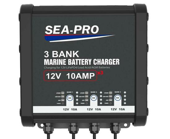 Зарядное устройство Sea-Pro ТЕ4-0333B (3х12В AGM, LEAD-ACID, LiFePo4), фото 