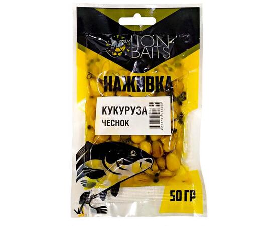 LION BAITS Кукуруза насадочная "Наживка" натуральная "Чеснок" 50гр, фото 