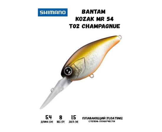 Воблер SHIMANO Bantam Kozak MR 54mm 8g T02 Champagnue, Цвет: T02 Champagnue, Вес гр: 8, Длина, мм: 54 мм, фото 