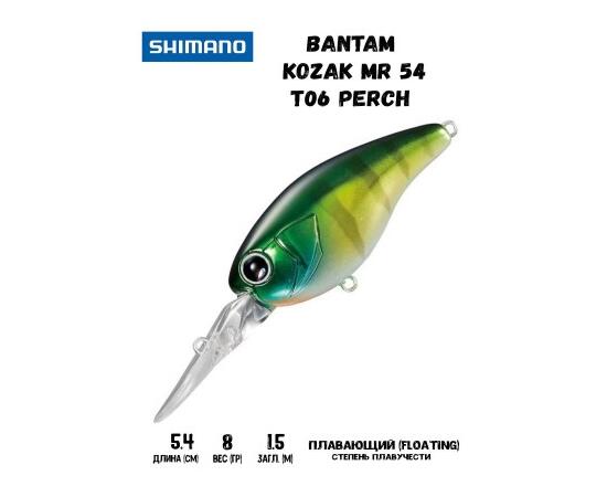 Воблер SHIMANO Bantam Kozak MR 54mm 8g T06 Perch, Цвет: T06 Perch, Вес гр: 8, Длина, мм: 54 мм, фото 