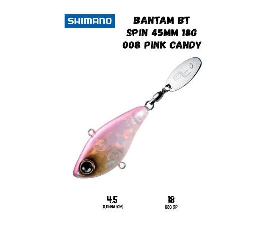 Воблер SHIMANO Bantam BT Spin 45mm 18g 008 Pink Candy, Цвет: 008 Pink Candy, Вес гр: 18, Длина, мм: 45 мм, фото 