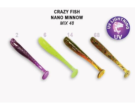 Мягкая приманка CRAZY FISH Nano Minnow 1.6" 6-40-M48-6, фото 