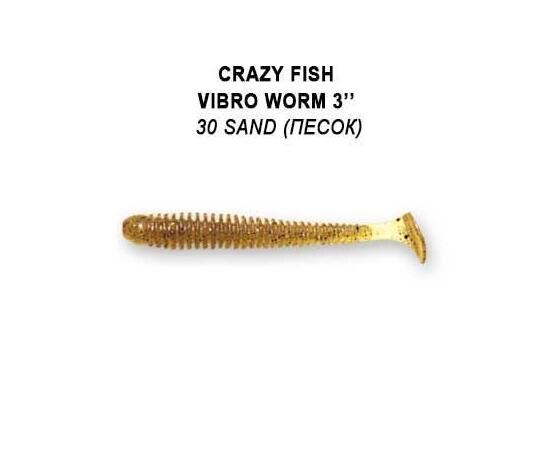 Мягкая приманка CRAZY FISH Vibro worm 3" 11-75-30-6, фото 